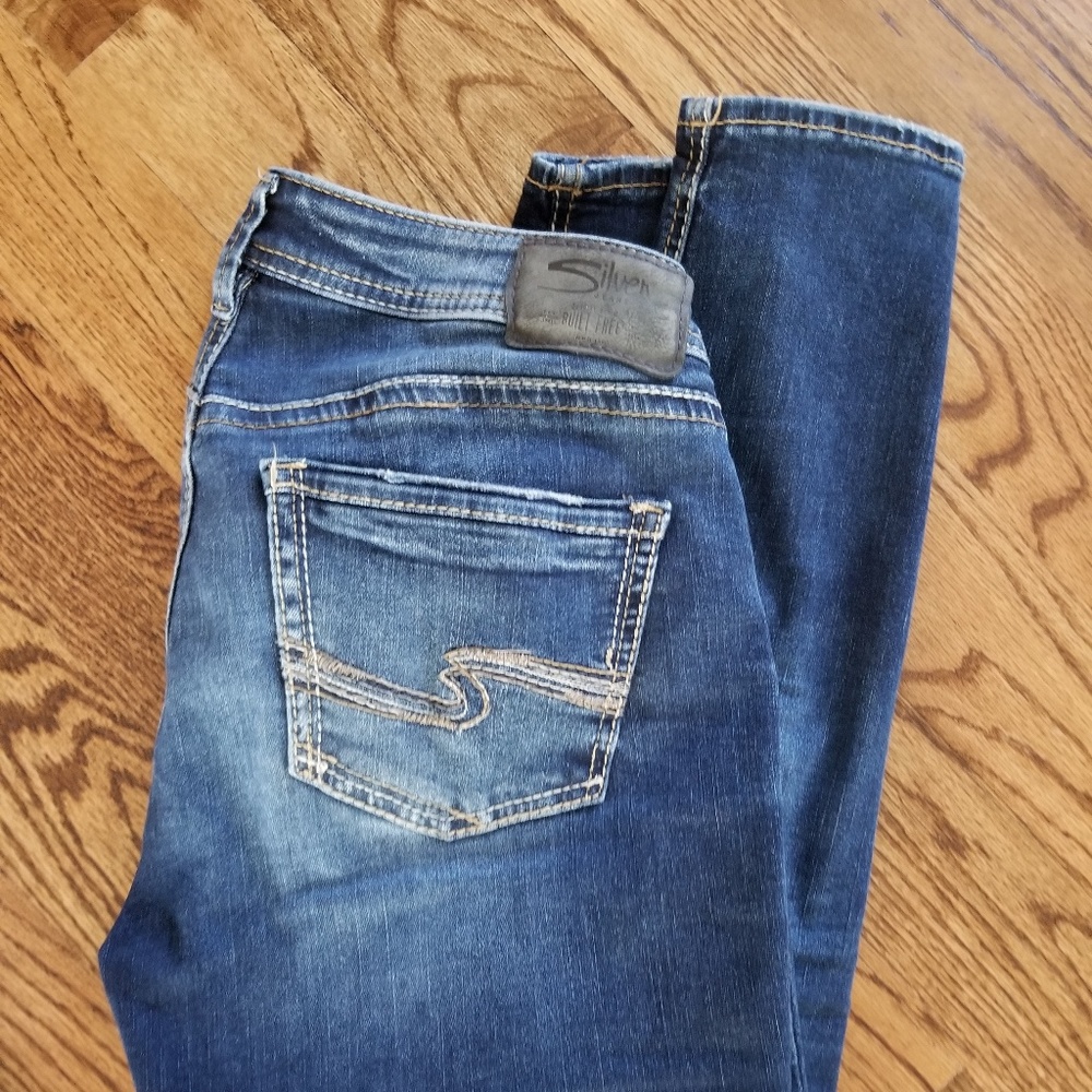 Silver skinny jeans